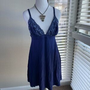 Y2K Blue Lace Trim Nightgown
